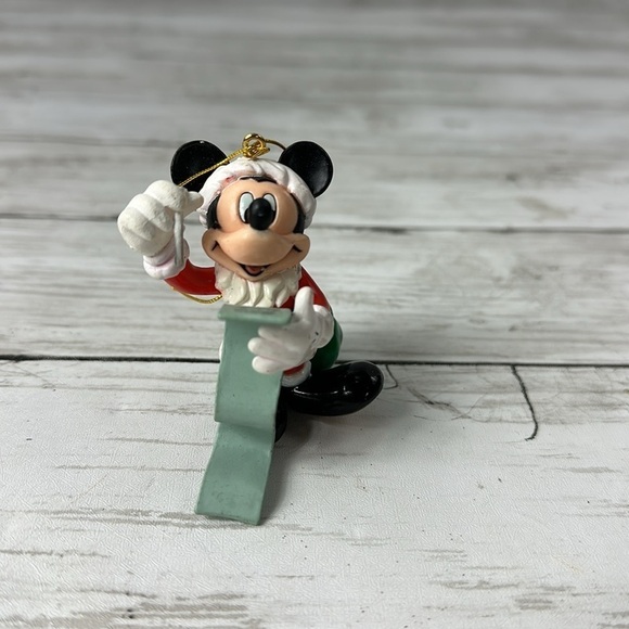 Disney Mickey Mouse Santa Checking list Vintage 1996 Christmas Ornament - Picture 3 of 6